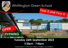 Year 5 and Year 6 Open Evening - Tuesday 26th September