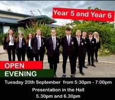 Year 5 and Year 6 Open Evening - Tuesday 20 September 2022